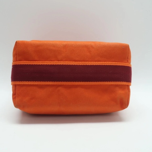 Hermes Orange Canvas Pouch with Red Embroidery - Picture 5 of 13